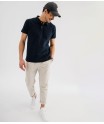 Polo manches courtes à rayures texturées homme